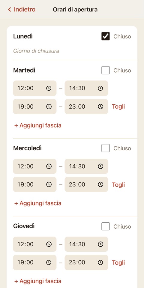 La pagina riservata vista da un telefono.